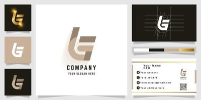 Letter G or LG monogram logo with business card design vector