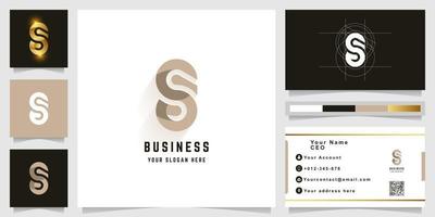 Letter S or SQ monogram logo with business card design vector