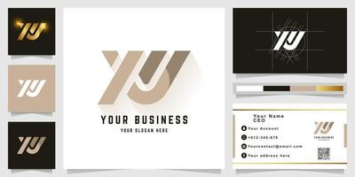 Letter XW or XV monogram logo with business card design vector