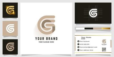 Letter G or GC monogram logo with business card design vector