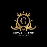 letter G royal crest vector logo design for luxurious brand