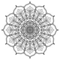 isolated outline mandala art therapy round decorative coloring book vector design element