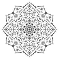 isolated outline mandala art therapy round decorative coloring book vector design element