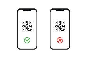 Qr code concept in smartphone. vector