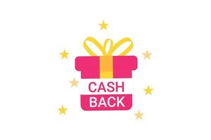 Cash back service financial payment box label vector