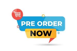 Pre order now with shopping cart vector