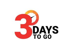 3 days to go with modern style watch vector