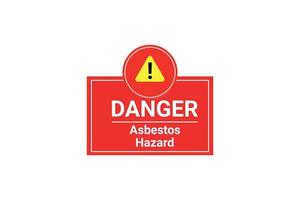 Danger asbestos hazard warning sign. vector