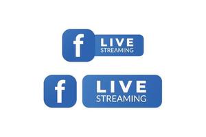 Facebook live streaming with facebook icon vector