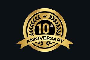 Gradient 10th anniversary template design. vector