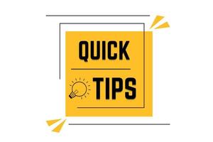 Quick tips, Helpful tricks Vector illustration element