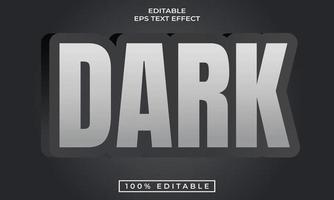 Dark editable 3d text effect style vector