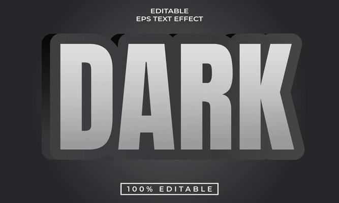Dark editable 3d text effect style