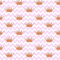 Vector seamless pattern. Little Princess paper wrapping. On zigzag white-pink background. It's a boy, shower, welcome, baby, wrap, paper, gift, present, cloth, fabric, new year, and Christmas concept.