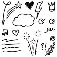 set of Hand drawn doodle elements for concept design isolated on white background. vector illustration.