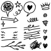 set of Hand drawn doodle elements for concept design isolated on white background. vector illustration.