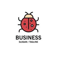 Cute Insect Ladybug Nature Spring Business Logo Template Flat Color vector