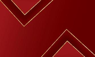 Luxury abstract red background with golden lines vector