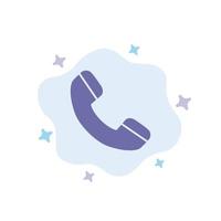 Call Phone Telephone Blue Icon on Abstract Cloud Background vector
