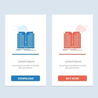 Application File Transfer Book  Blue and Red Download and Buy Now web Widget Card Template vector