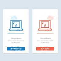 diseño web portátil azul y rojo descargar y comprar ahora plantilla de tarjeta de widget web vector
