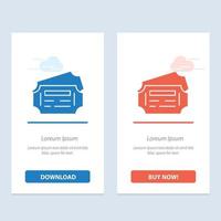 Train Ticket Station  Blue and Red Download and Buy Now web Widget Card Template vector