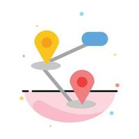 Gps Location Map Abstract Flat Color Icon Template vector