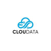 diseño de logotipo de datos en la nube vector