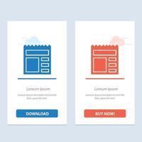 Document Basic Ui Bank  Blue and Red Download and Buy Now web Widget Card Template vector