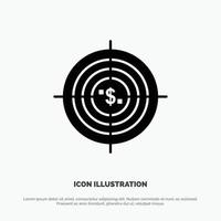 Target Aim Business Cash Financial Funds Hunting Money solid Glyph Icon vector