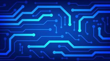 placa de circuito con fondo de iluminación azul. tecnología y concepto de elemento de diseño gráfico de alta tecnología vector
