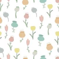 seamless gentle flower pattern. Cute floral pattern with colorful flowers.  warm summer, spring pattern. vector