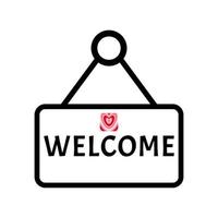 welcome sign icon on white background vector