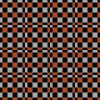 black and orange plaid seamless pattern vector