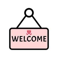 welcome sign icon on white background vector