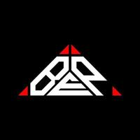 diseño creativo del logotipo de la letra bep con gráfico vectorial, logotipo simple y moderno de bep en forma de triángulo. vector