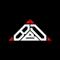 Diseño creativo del logotipo de la letra bbd con gráfico vectorial, logotipo simple y moderno de bbd en forma de triángulo. vector