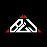 BGJ letter logo creative design with vector graphic, BGJ simple and modern logo in triangle shape.