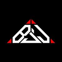 BJJ letter logo creative design with vector graphic, BJJ simple and modern logo in triangle shape.