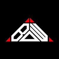 BOW letter logo creative design with vector graphic, BOW simple and modern logo in triangle shape.