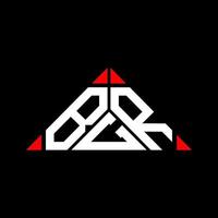 Diseño creativo del logotipo de la letra bgr con gráfico vectorial, logotipo simple y moderno de bgr en forma de triángulo. vector