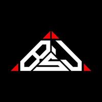 diseño creativo del logotipo de la letra bsj con gráfico vectorial, logotipo bsj simple y moderno en forma de triángulo. vector