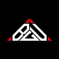 Diseño creativo del logotipo de la letra bgu con gráfico vectorial, logotipo simple y moderno de bgu en forma de triángulo. vector