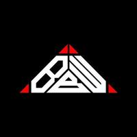 Diseño creativo del logotipo de la letra bbw con gráfico vectorial, logotipo simple y moderno de bbw en forma de triángulo. vector