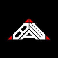 diseño creativo del logotipo de la letra baw con gráfico vectorial, logotipo simple y moderno de baw en forma de triángulo. vector