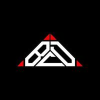 Diseño creativo del logotipo de letra bcd con gráfico vectorial, logotipo bcd simple y moderno en forma de triángulo. vector
