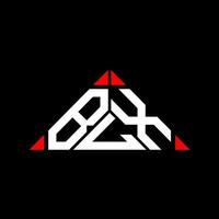 Diseño creativo del logotipo de la letra blx con gráfico vectorial, logotipo simple y moderno de blx en forma de triángulo. vector