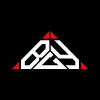 Diseño creativo del logotipo de la letra bgy con gráfico vectorial, logotipo bgy simple y moderno en forma de triángulo. vector