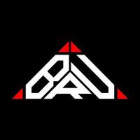 diseño creativo del logotipo de la letra bru con gráfico vectorial, logotipo bru simple y moderno en forma de triángulo. vector