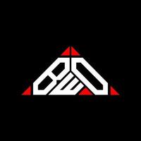 Diseño creativo del logotipo de la letra bwo con gráfico vectorial, logotipo simple y moderno de bwo en forma de triángulo. vector